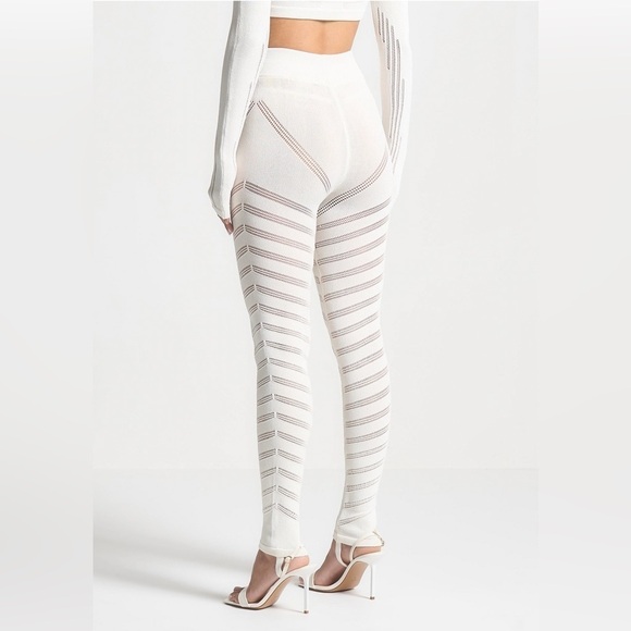 Maniere de Voir High Waisted Knit Spiral Contour Leggings Fall Winter 2024 NWT - Picture 5 of 9